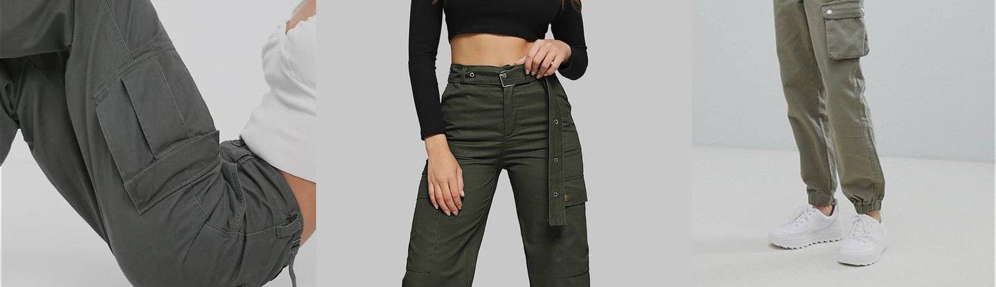 Pantalones cargo verdes de mujer online